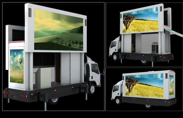フル カラーの移動式多媒体制御を用いるデジタル広告トラックによって取付けられる LED のスクリーン
